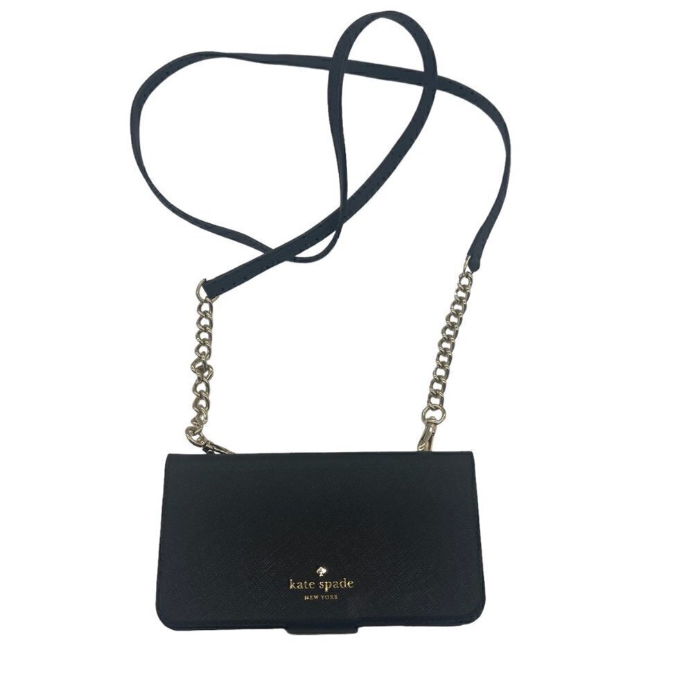 Kate Spade Saffiano Leather iPhone X Crossbody Wallet – Black
